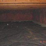 A crawl space, before mitigation.