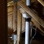 Interior system Radon fan in attic.