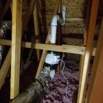 CORRECT: We Installed a radon fan in the rerouted vertical pipe to accommodate radon fan.